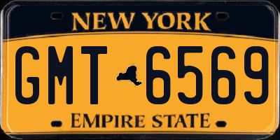 NY license plate GMT6569