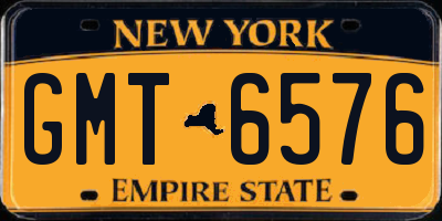 NY license plate GMT6576