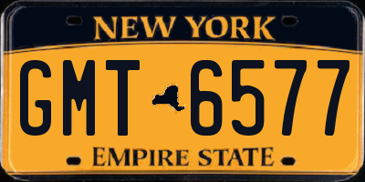 NY license plate GMT6577