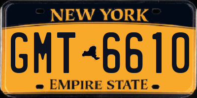 NY license plate GMT6610