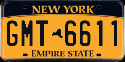 NY license plate GMT6611