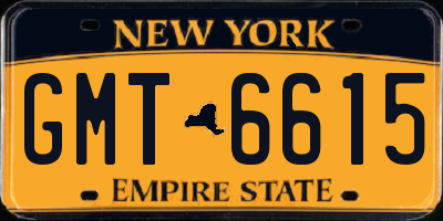 NY license plate GMT6615