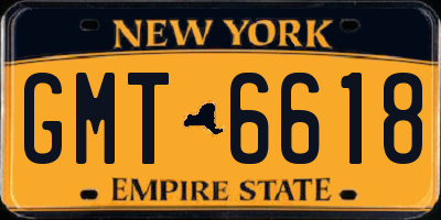 NY license plate GMT6618