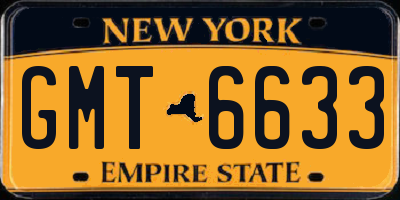 NY license plate GMT6633