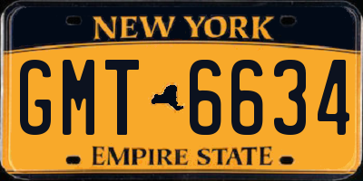 NY license plate GMT6634