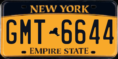 NY license plate GMT6644