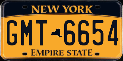 NY license plate GMT6654