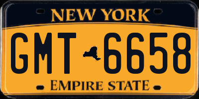 NY license plate GMT6658