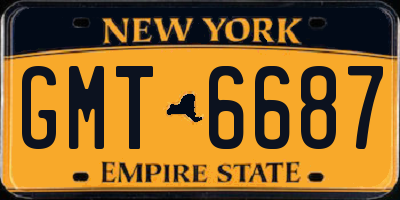 NY license plate GMT6687
