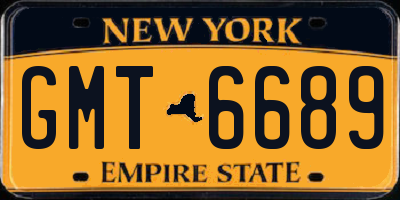 NY license plate GMT6689