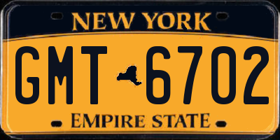 NY license plate GMT6702
