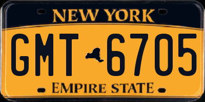 NY license plate GMT6705