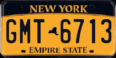 NY license plate GMT6713
