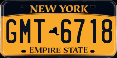 NY license plate GMT6718
