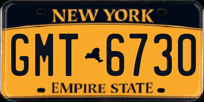 NY license plate GMT6730