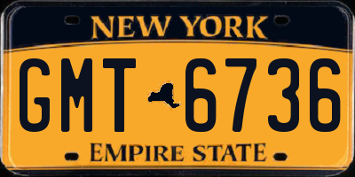 NY license plate GMT6736