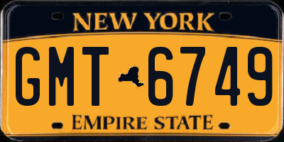 NY license plate GMT6749