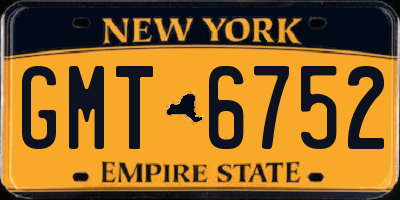 NY license plate GMT6752