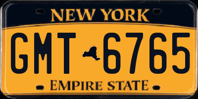 NY license plate GMT6765
