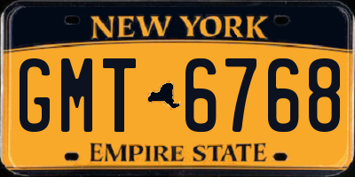 NY license plate GMT6768