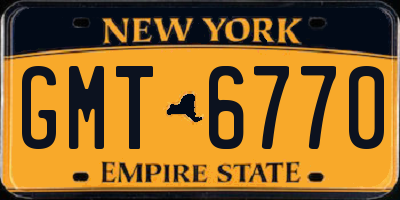 NY license plate GMT6770