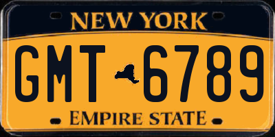 NY license plate GMT6789