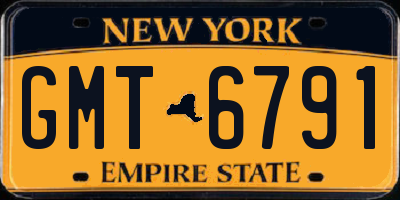 NY license plate GMT6791