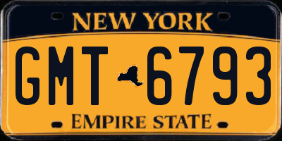 NY license plate GMT6793