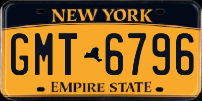 NY license plate GMT6796