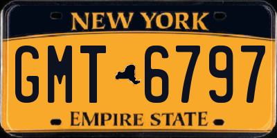 NY license plate GMT6797