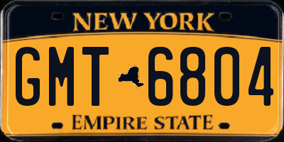 NY license plate GMT6804