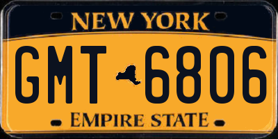 NY license plate GMT6806