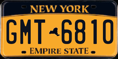 NY license plate GMT6810