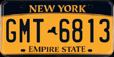 NY license plate GMT6813