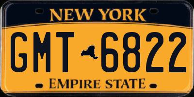 NY license plate GMT6822