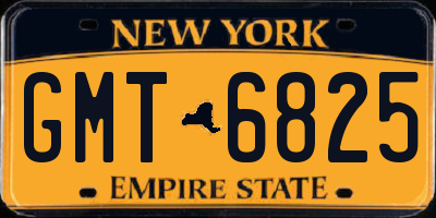 NY license plate GMT6825