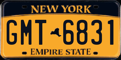 NY license plate GMT6831