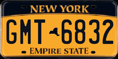 NY license plate GMT6832