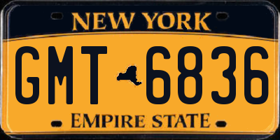 NY license plate GMT6836