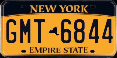 NY license plate GMT6844