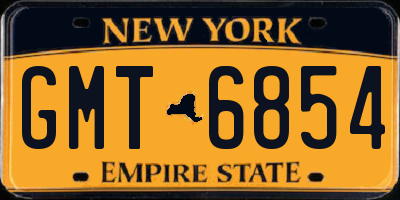 NY license plate GMT6854