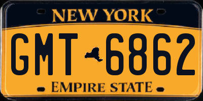 NY license plate GMT6862