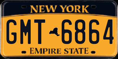 NY license plate GMT6864