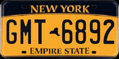 NY license plate GMT6892