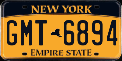 NY license plate GMT6894
