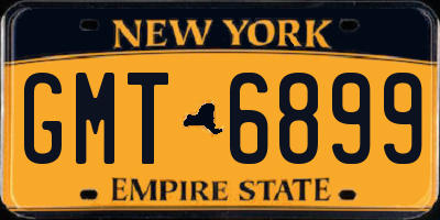 NY license plate GMT6899