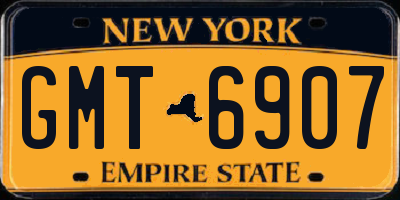NY license plate GMT6907