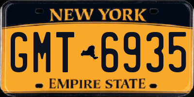 NY license plate GMT6935