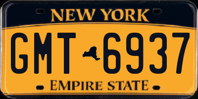 NY license plate GMT6937