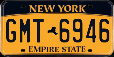NY license plate GMT6946